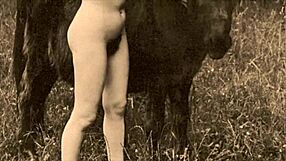 vintage taboo hairy pussy gets bent over and drilled doggystyle outdoors