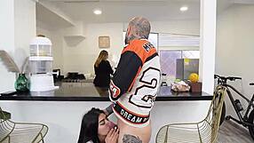 Felipe Skull pounds hot whore right in front of oblivious wife during sneaky fuck session