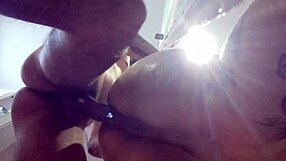 curvy colombian slut fucks pervert roommate hard in steamy shower