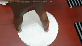 stopped cleaning took petite ebony creampie from big cock complete red