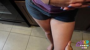 Wet brunette milf mommy Melanie Hicks teases with deep POV blowjob on big natural tits