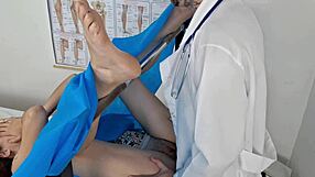 ginecologista fingers teen patient's ass then fucks hard