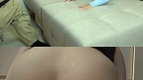 Curvy dirty-talking cuckold couple experiments with first-time fat hubby watching blowjob action