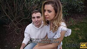 Shy Czech babe's natural tits exposed in public pickup sex old cuckold watches