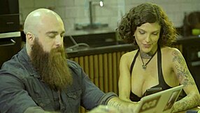 Tattooed Rocker Pounds Girlfriend's Big Ass and Tits Hardcore