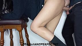 POV: Horny Latina begs for deep penetration, squirts hard, takes cum on her big ass