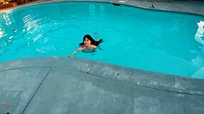 Swimming Pool Slut Sucks Thick Cock