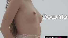 kate chromia confidently strips naked on balcony