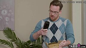 Latina milf wife catches family member pounding fleshlight with big cock doggystyle