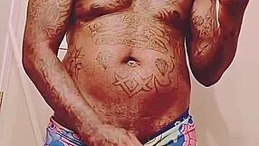 Black Dude's Fat Cock Jizzes Before Sugar Mommy Tattoo Lover Meet