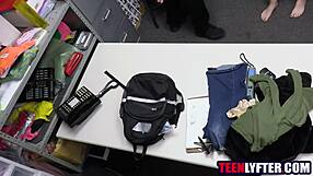 skinny teen fucks mall cop to dodge jail time