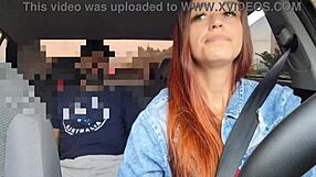 Slutty rideshare driver fucks masturbating passenger bareback hard