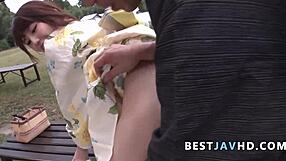 sucked off muddy trimmed twat whore outdoors in hardcore jav blowjob scene