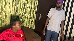 Chubby ebony neighbor oils up for wild sex and sports love