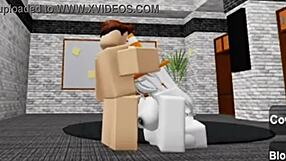 Thrilling rush slutty Roblox bunny feels sneaking locker room fuck