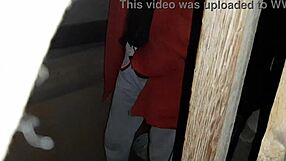 i caught step-aunt's hairy pussy cumming hard and kept staring