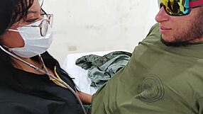 latina doctor milf seduces patient fucks wildly in military hospital
