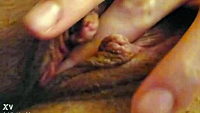 Curvy Amateur Fingers Shaved Big Pussy Lips and Rubs Clit Hard in Bedroom Solo