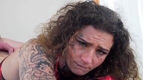 Hardcore tattooed cosplayer slut fucked doggystyle deepthroat cum facial swallow