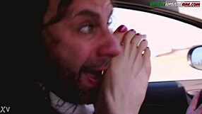 traveling with lisa turns into barefoot foot domination and cock sucking