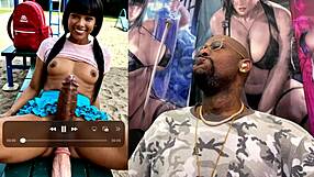 my fat bald tranny pussy cums hard riding dildo then ebony anal creampie