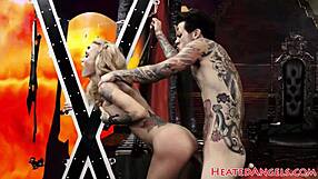 devilish goth punk pierced cunt drilled monster cock cumshot