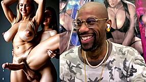 my fat bald tranny pussy cums hard riding dildo then ebony anal creampie