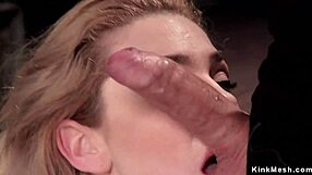 Sexy Blonde Trainee Chokes On Cock In BDSM Anal Bondage Banging