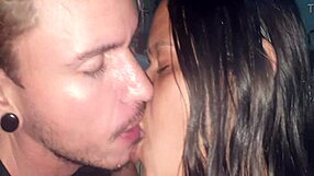 who cums first in this german latina big ass reality kiss challenge at the club?