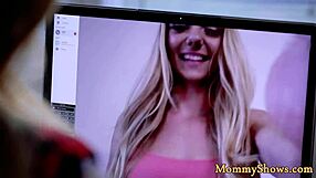 Busty mature stepmom grinds pussy on lesbian teen beauty's face