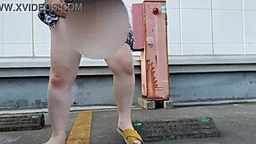 Japanese Milf Big Tits Masturbates Excitedly Outdoors Boobs Bounce