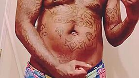 Black Dude's Fat Cock Jizzes Before Sugar Mommy Tattoo Lover Meet