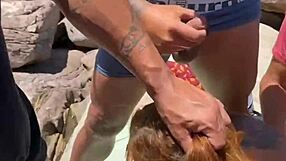 Beach couple turns me into slut with monster cocks teasing blowjobs and facials!