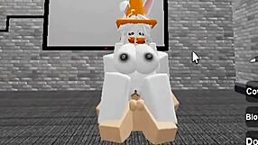 Thrilling rush slutty Roblox bunny feels sneaking locker room fuck