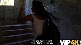 Quick pickup leads to cheating sex with cute shaved Czech brunette inside ancient ruins