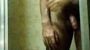 skinny brazilian strokes huge cock in shower till explosive cumshot?