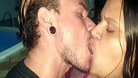 who cums first in this german latina big ass reality kiss challenge at the club?