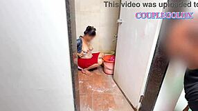 devar sneaks a stroke while bhabhi showers openly soft