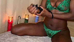 HORNY BLACK MODEL GAGGED HANDCUFFED RIDES DICK GLASS DILDO PUSSY PLAY