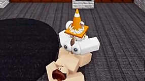 Thrilling rush slutty Roblox bunny feels sneaking locker room fuck