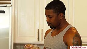 yo, that blonde granny's taking big black cock deep in every hole