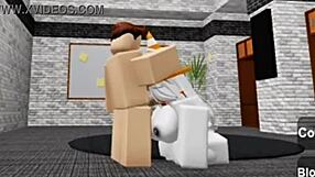 Thrilling rush slutty Roblox bunny feels sneaking locker room fuck
