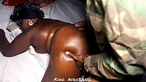 army boyfriend's fiancee moans riding his cock with dildo play