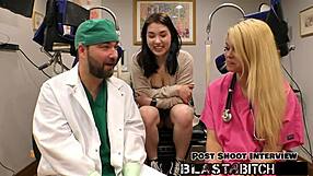 what happens when Mina Moon's shaved pussy meets massive cum blast?