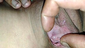 spreading friend's tight pussy for hard cock pounding