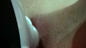 Shaved Pussy Vibes Wet with Hairless Toy Masturbation Close-Up
