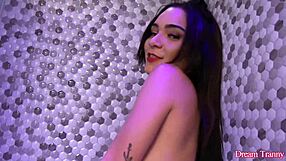 Trans hottie hanna rios fucks ass with toys masturbating
