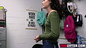 skinny teen fucks mall cop to dodge jail time