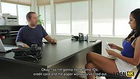 desperate latina slut trades sex for urgent cash on casting desk