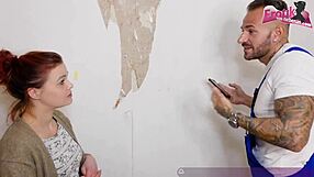 German redhead teen next door seduces skinny neighbor handyman